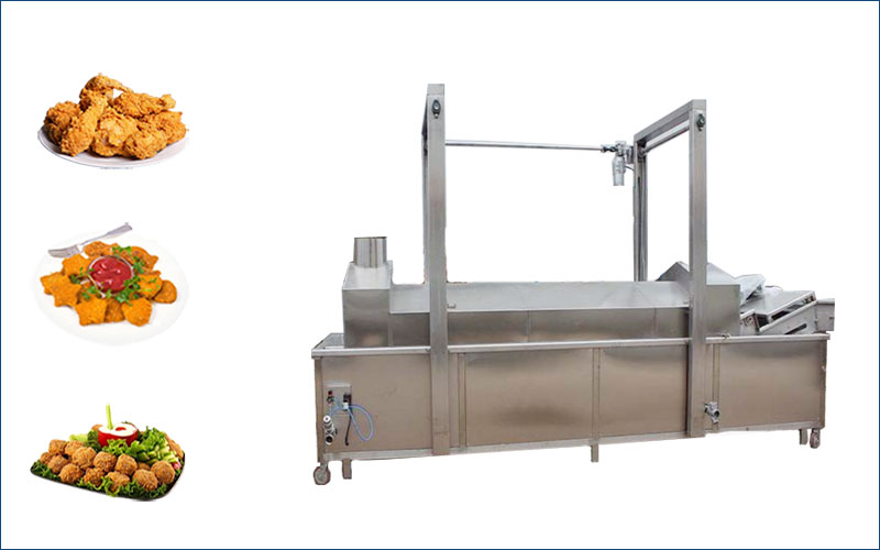 continuous chicken nuggets frying machine